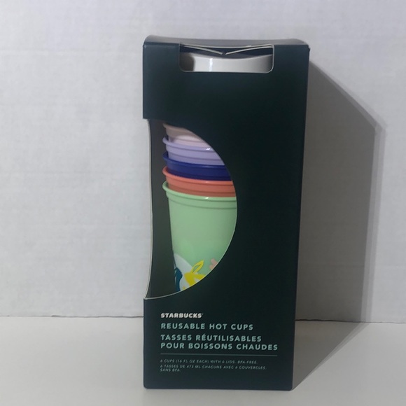 Starbuck’s Spring (6) Reusable Hot Cups with Lids - Picture 1 of 5